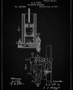 PP304-Vintage Black Combustible 4 Cycle Engine Otto 1877 Patent Poster