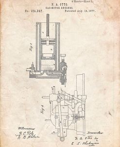 PP304-Vintage Parchment Combustible 4 Cycle Engine Otto 1877 Patent Poster