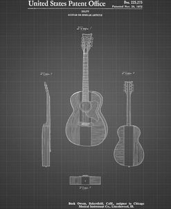 PP306-Black Grid Buck Owens American Guitar Patent Poster