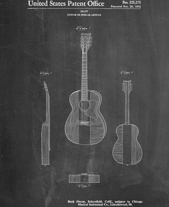 PP306-Chalkboard Buck Owens American Guitar Patent Poster