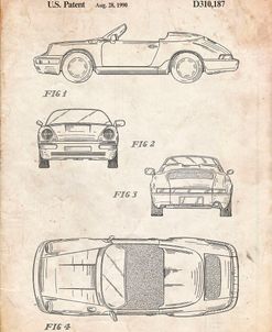 PP305-Vintage Parchment Porsche 911 Carrera Patent Poster
