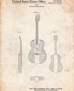 PP306-Vintage Parchment Buck Owens American Guitar Patent Poster