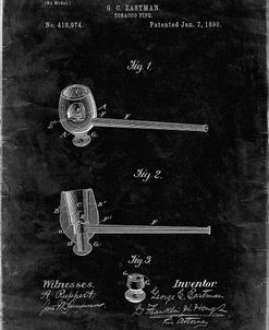 PP307-Black Grunge Smoking Pipe 1890 Patent Poster