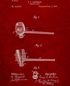 PP307-Burgundy Smoking Pipe 1890 Patent Poster