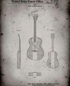 PP306-Faded Grey Buck Owens American Guitar Patent Poster