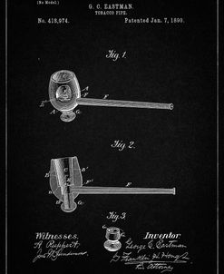 PP307-Vintage Black Smoking Pipe 1890 Patent Poster