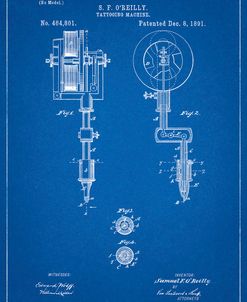 PP308-Blueprint Tattooing Machine Patent Poster
