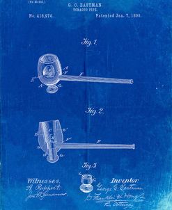 PP307-Faded Blueprint Smoking Pipe 1890 Patent Poster