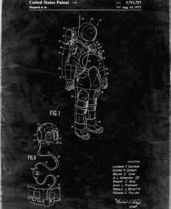 PP309-Black Grunge Apollo Space Suit Patent Poster