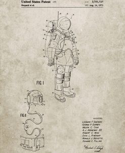 PP309-Sandstone Apollo Space Suit Patent Poster