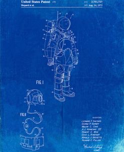 PP309-Faded Blueprint Apollo Space Suit Patent Poster