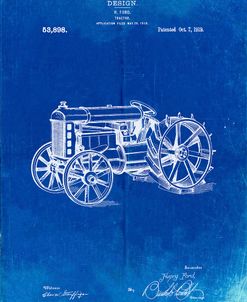PP310-Faded Blueprint Fordson Tractor Patent Poster