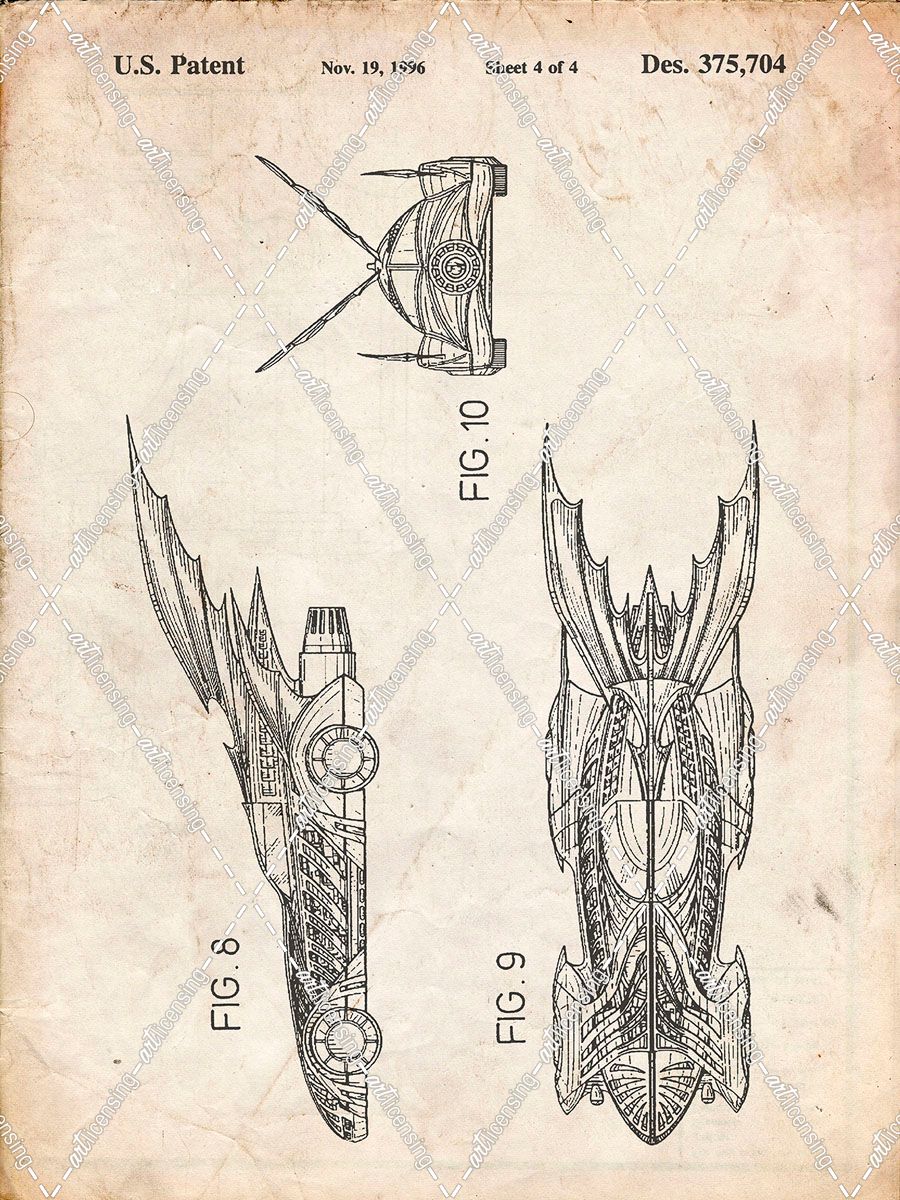 PP311-Vintage Parchment Batman and Robin Batmobile Patent Poster