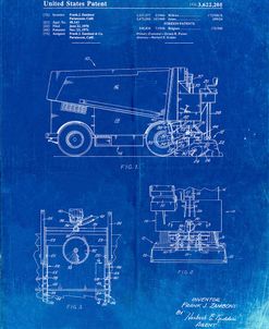 PP313-Faded Blueprint Ice Resurfacing Patent Poster