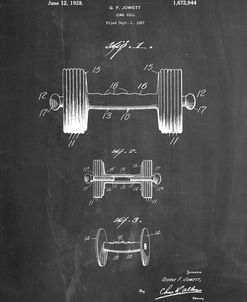 PP314-Chalkboard Dumbbell Patent Poster