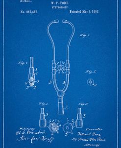 PP315-Blueprint Stethoscope Patent Poster
