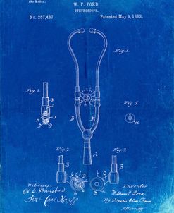 PP315-Faded Blueprint Stethoscope Patent Poster