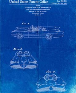 PP316-Faded Blueprint Batman TV Batmobile Patent Poster