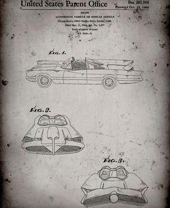 PP316-Faded Grey Batman TV Batmobile Patent Poster