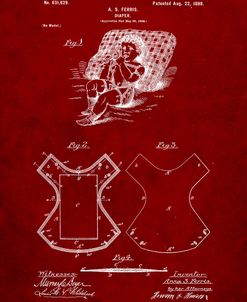 PP317-Burgundy Cloth Baby Diaper Patent Poster