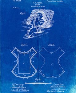 PP317-Faded Blueprint Cloth Baby Diaper Patent Poster