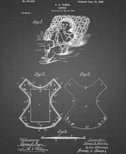 PP317-Black Grid Cloth Baby Diaper Patent Poster