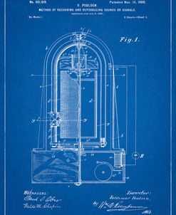 PP318-Blueprint Poulsen Magnetic Wire Recorder 1900 Patent Poster