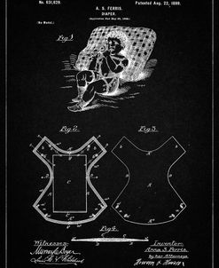PP317-Vintage Black Cloth Baby Diaper Patent Poster