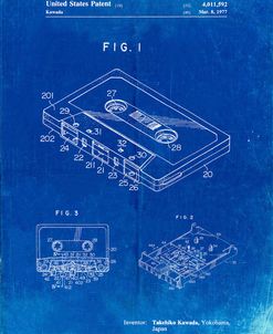 PP319-Faded Blueprint Cassette Tape Patent Poster