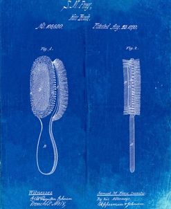 PP344-Faded Blueprint Vintage Hair Brush Patent Poster