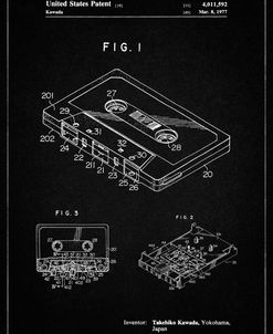 PP319-Vintage Black Cassette Tape Patent Poster