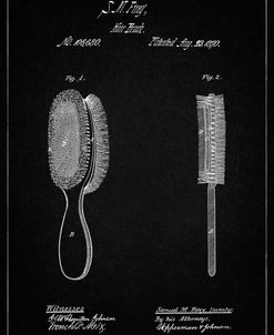 PP344-Vintage Black Vintage Hair Brush Patent Poster
