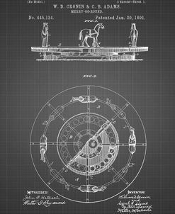 PP351-Black Grid Carousel 1891 Patent Poster