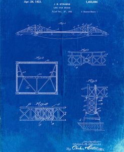 PP350-Faded Blueprint Golden Gate Bridge Patent Poster