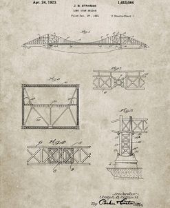 PP350-Sandstone Golden Gate Bridge Patent Poster
