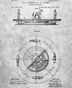 PP351-Slate Carousel 1891 Patent Poster