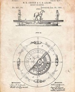 PP351-Vintage Parchment Carousel 1891 Patent Poster