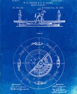 PP351-Faded Blueprint Carousel 1891 Patent Poster