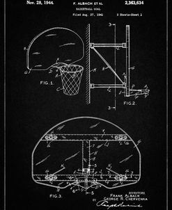 PP381-Vintage Black Basketball Goal Patent Print