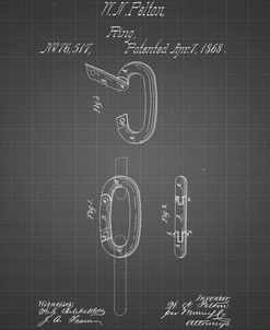 PP402-Black Grid Carabiner Ring 1868 Patent Poster