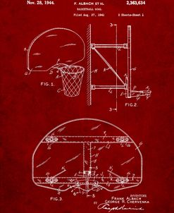 PP381-Burgundy Basketball Goal Patent Print