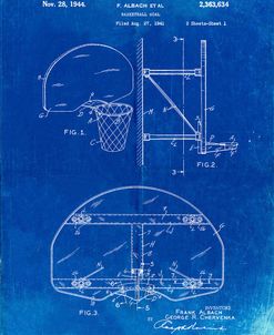 PP381-Faded Blueprint Basketball Goal Patent Print