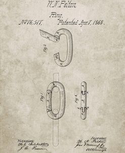 PP402-Sandstone Carabiner Ring 1868 Patent Poster