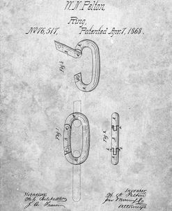 PP402-Slate Carabiner Ring 1868 Patent Poster