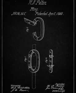 PP402-Vintage Black Carabiner Ring 1868 Patent Poster