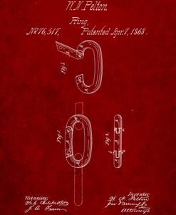 PP402-Burgundy Carabiner Ring 1868 Patent Poster