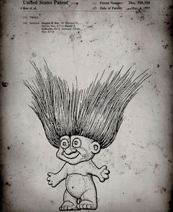 PP406-Faded Grey Troll Doll Patent Poster