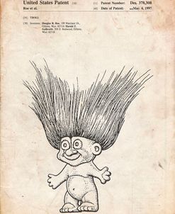 PP406-Vintage Parchment Troll Doll Patent Poster