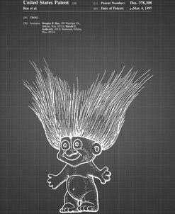 PP406-Black Grid Troll Doll Patent Poster