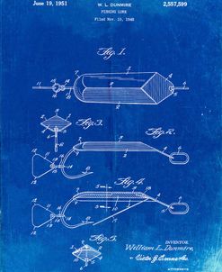 PP420-Faded Blueprint Spoon Fishing Lure Poster